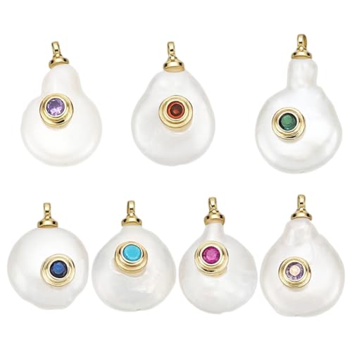 BENECREAT Pendentif Perle Baroque Doré 18K Lot de 7