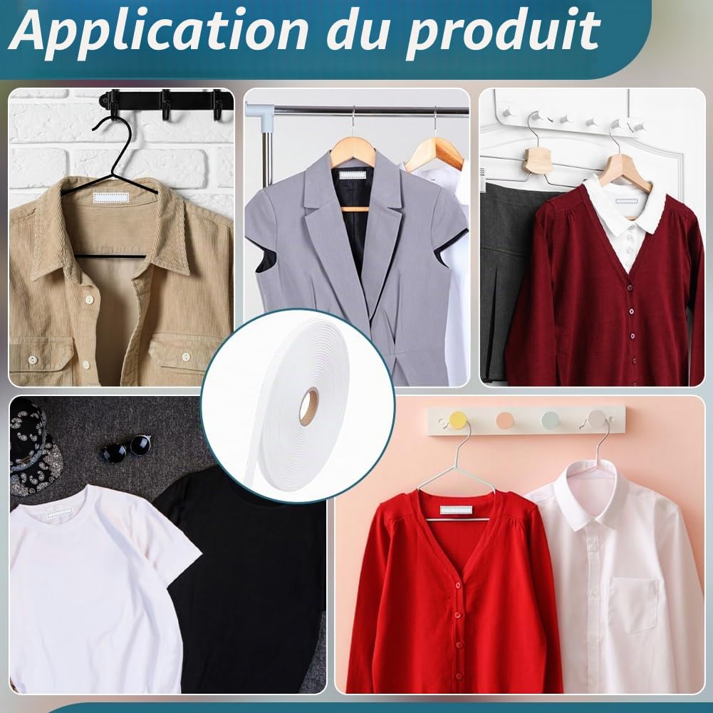 BENECREAT Étiquettes Tissu à Coudre Blanches 10mm 100m