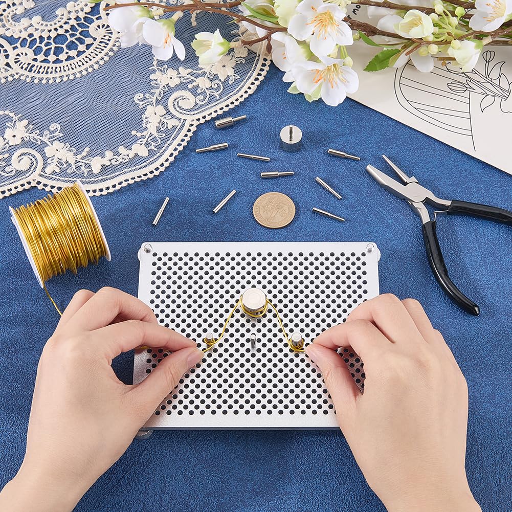 BENECREAT Gabarit Cintrage Fil Alu Kit Bijoux 32 Chevilles