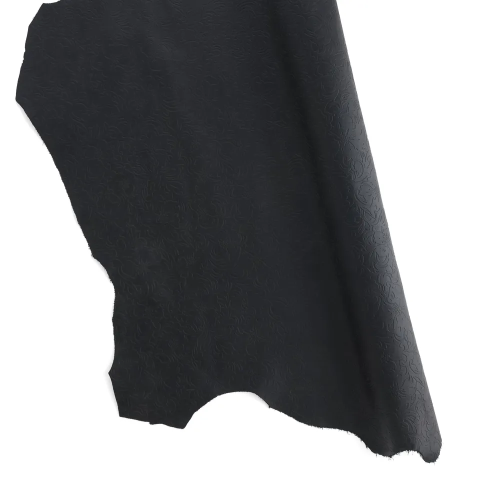 Tandy Leather Floral flanc cuir gaufré noir 4-5 oz