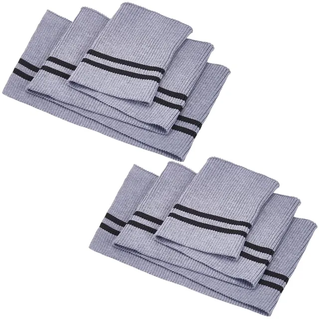 BENECREAT Tissu Jersey Côtelé Gris 79x15,2 cm 2 Pcs