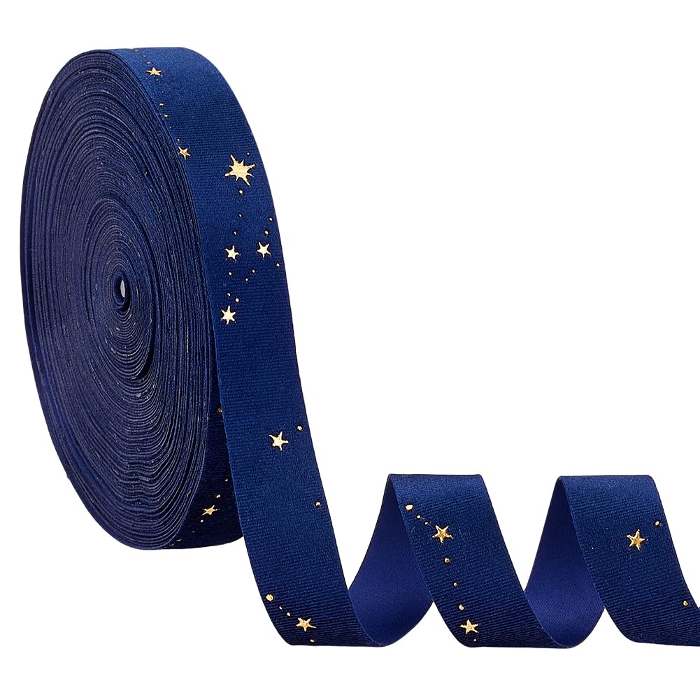 BENECREAT Ruban Velours Étoiles Ruban 22,86 m Rouge Brique Doré