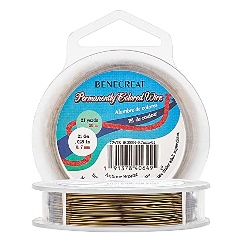 BENECREAT Fil Cuivre Bronze Antique Bijoux 0,7mm 20m