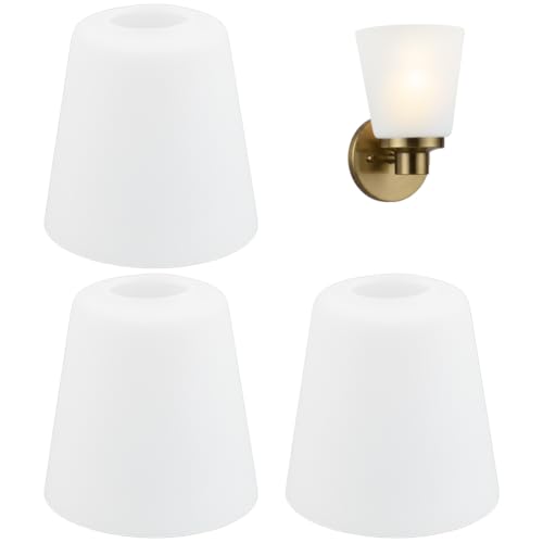 BENECREAT Abat-jour verre dépoli cône 140x155mm 3pcs