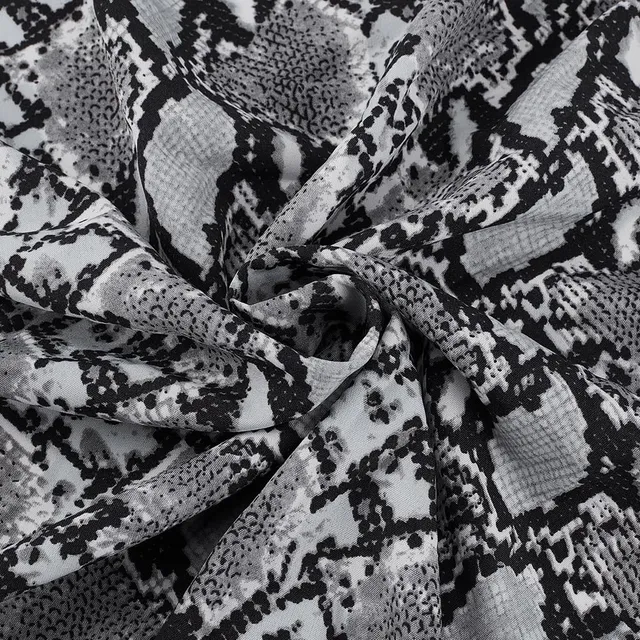 BENECREAT Tissu Peau de Serpent Noir 1,5 m x 1 m Polyester