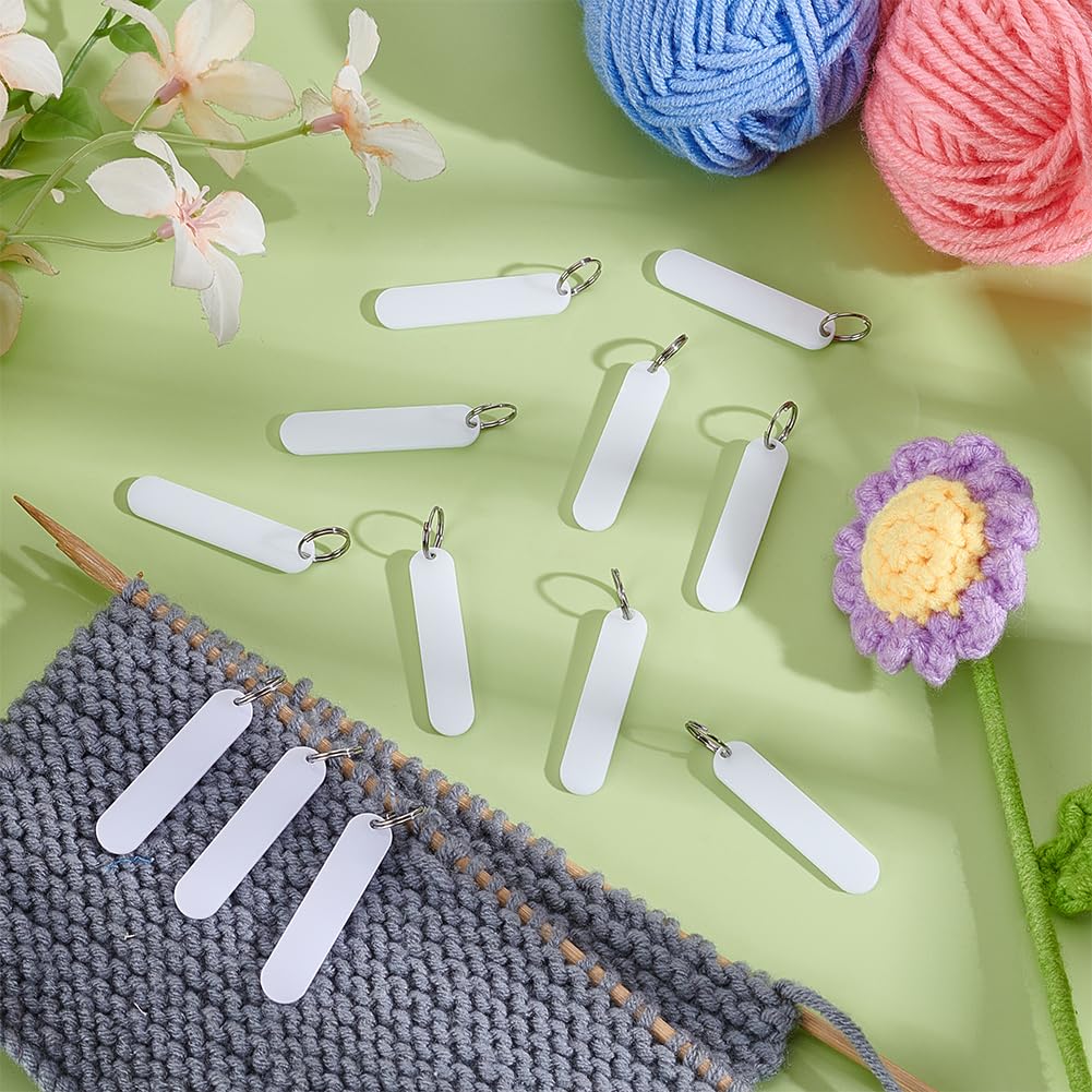 BENECREAT ovales marqueurs mailles 30 pcs blanc acrylique