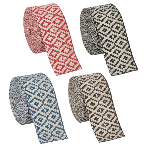 BENECREAT Ruban Jacquard Losange 38mm 4 Couleurs 7,3m