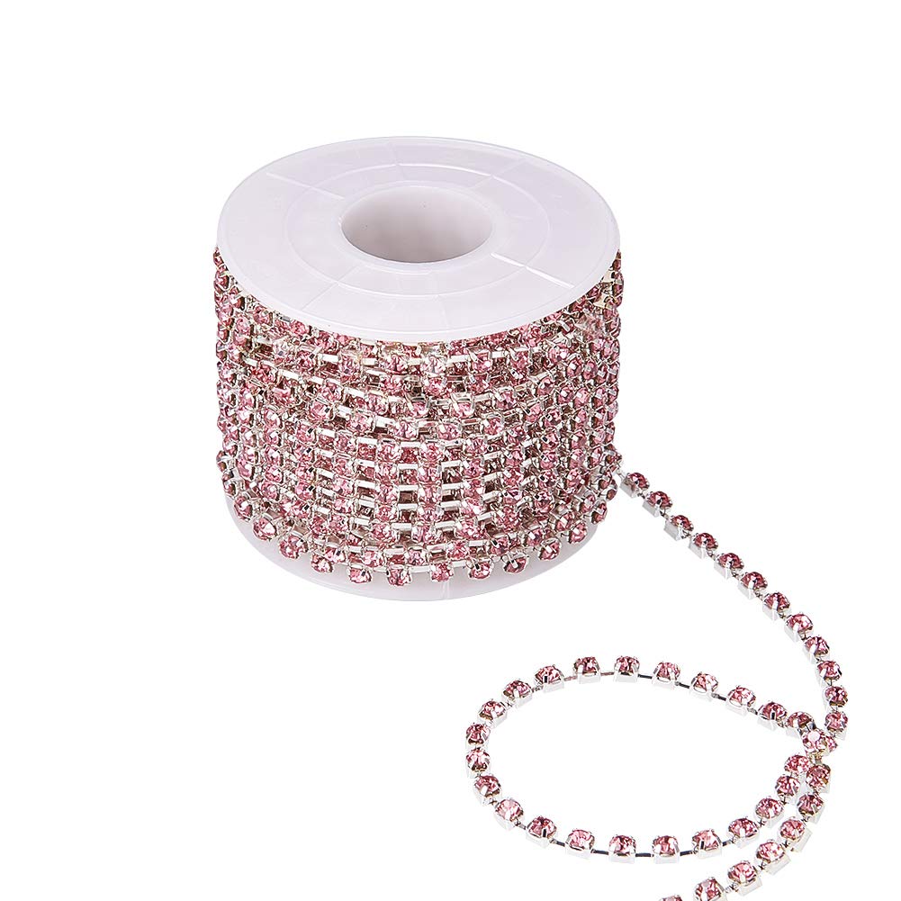 BENECREAT chaîne strass 3mm rose clair 9,14m