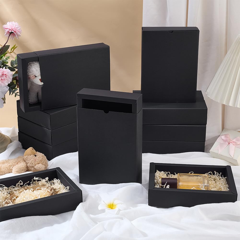 BENECREAT Boîtes Tiroirs Papier noires 20pcs 17,5x13x4cm