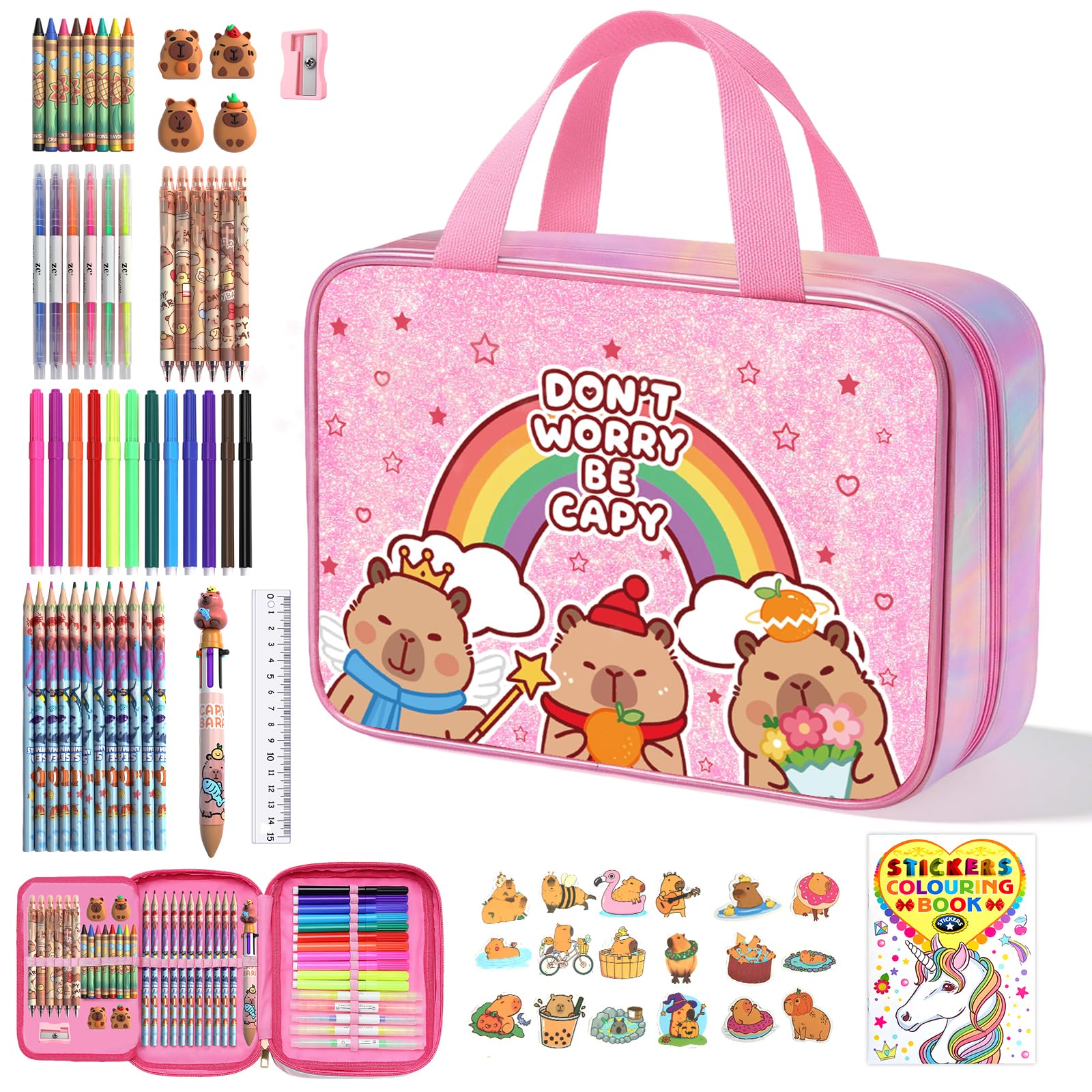 JYPS Licorne malette dessin enfant 73 pcs parfumés