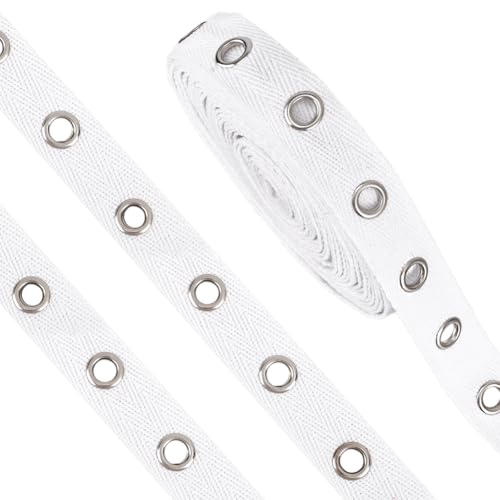 BENECREAT ruban à œillets blanc 5,48 m polyester 20 mm