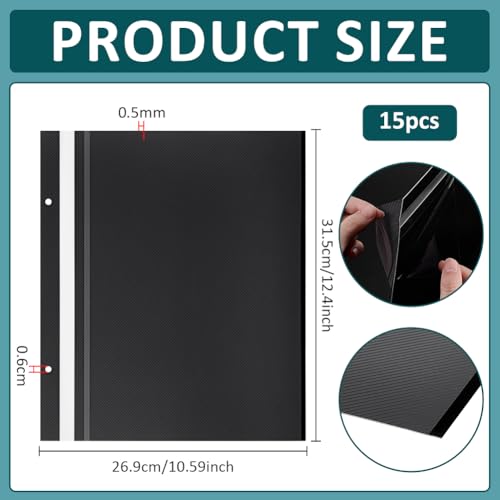 BENECREAT Pages Album Adhésives Noires 15 pcs 315mm