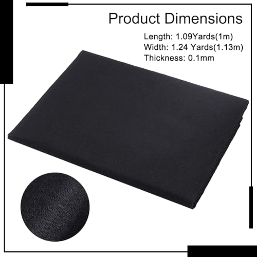 BENECREAT Tissu Thermocollant Coton Noir 100x113cm
