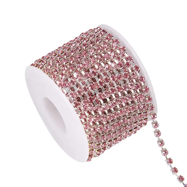 BENECREAT chaîne strass 3mm rose clair 9,14m
