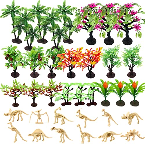 Cayway Arbres miniatures + dinosaures plastique 36 pcs 6-10cm