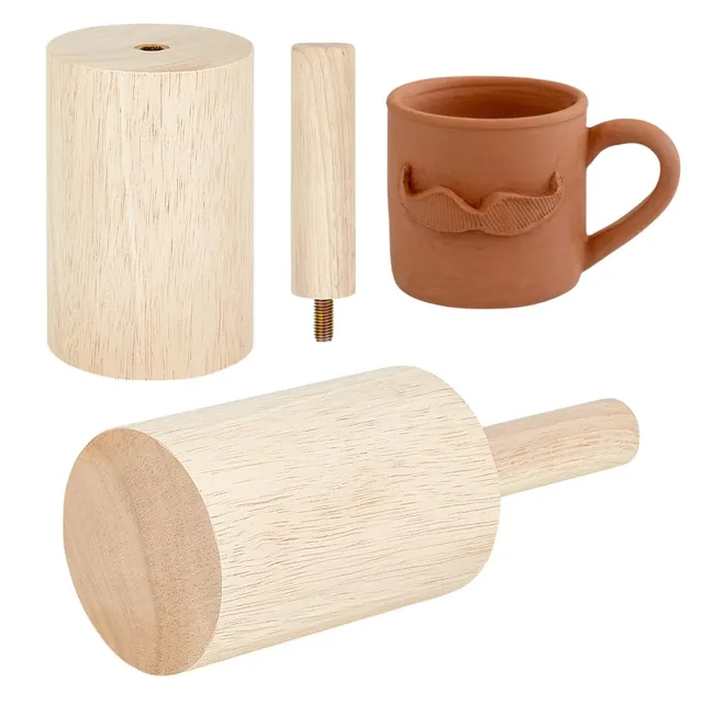 BENECREAT Moule Poterie Tasse 12x8 cm Outil Bois