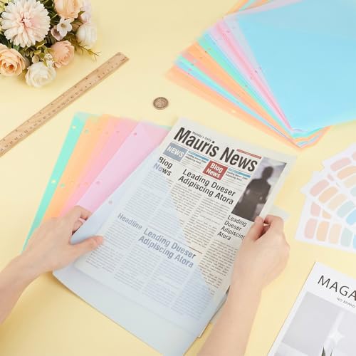 BENECREAT Pochette Plastique 3 Anneaux Lot 24 Couleurs