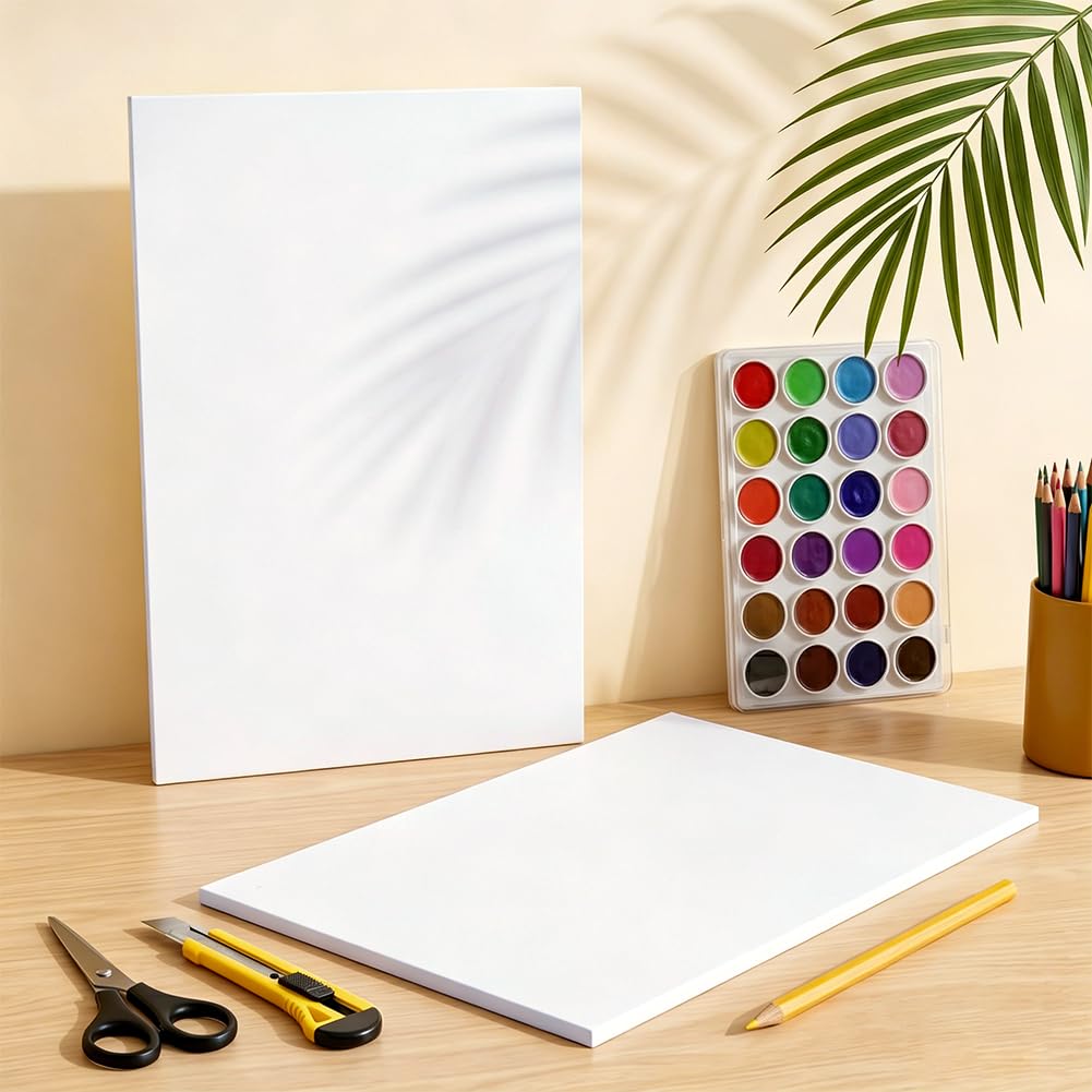 BENECREAT Plaque ABS blanche 30x20cm 6mm lot de 2