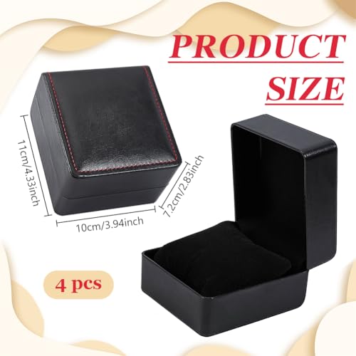 BENECREAT Étui Montre Cuir PU Noir 10x11cm Lot 4