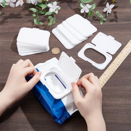 BENECREAT Couvercle Lingettes Rabattable Blanc Lot 20