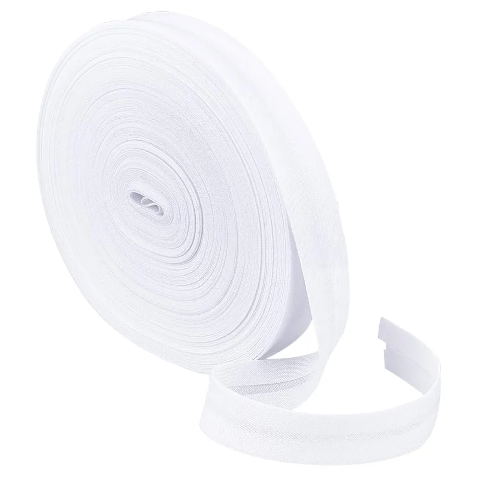 BENECREAT Biais Blanc 14mm 20 Mètres Pli Simple Coton