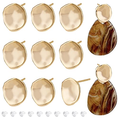 BENECREAT Clous Oreilles Plaqué Or 18K 12pcs À Trou