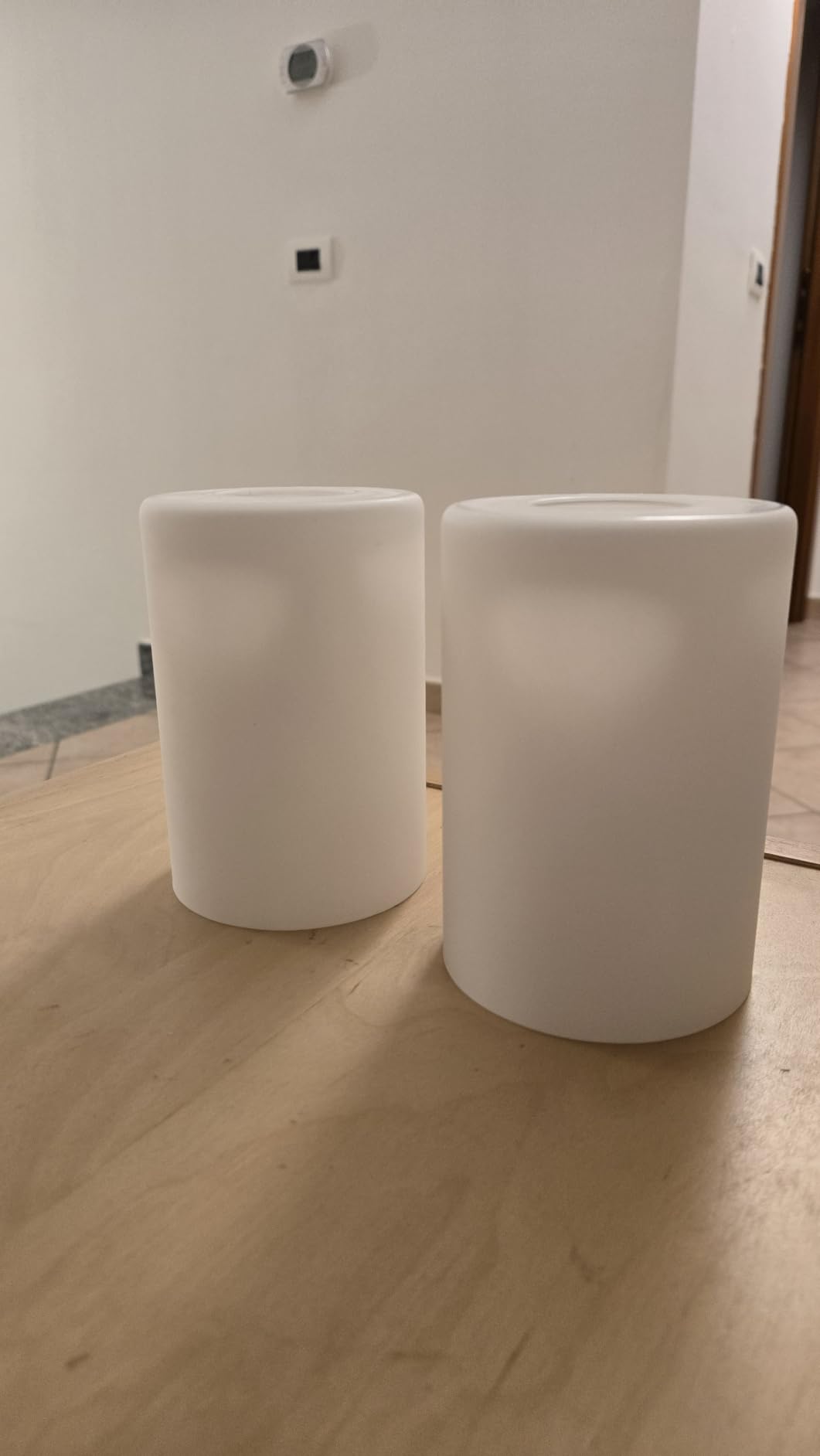 BENECREAT Abat-jour Verre Blanc Givré 9x13cm Lot de 2 E27