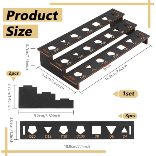 BENECREAT porte-dés bois noir 3 niveaux 188mm D&D
