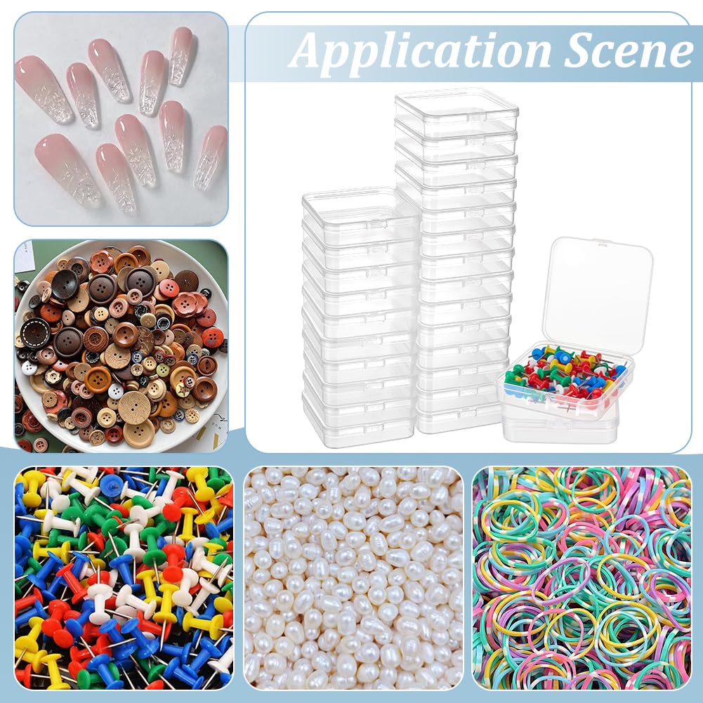 BENECREAT Boîte Rangement Carrée Transparente 120pcs 7,2cm