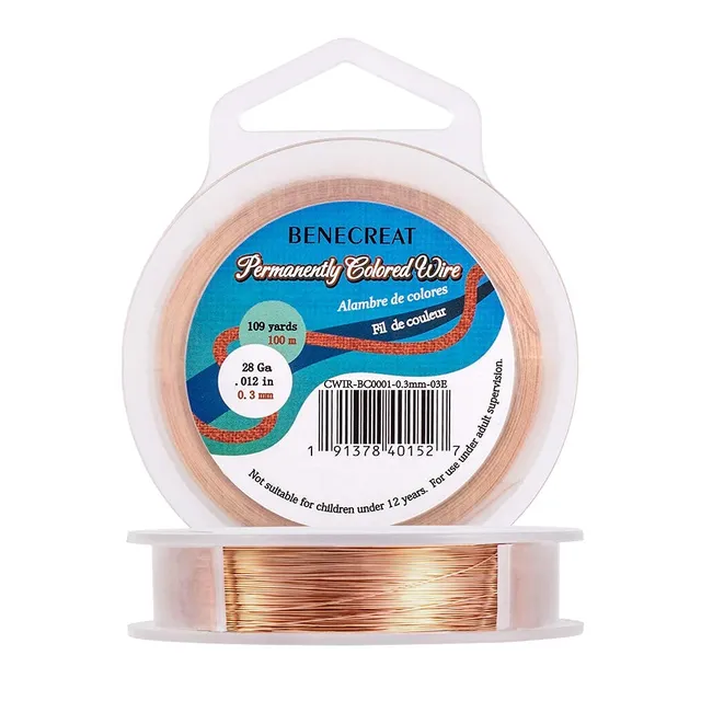 BENECREAT Fil cuivre pêche fil bijoux 100 m 0,3 mm