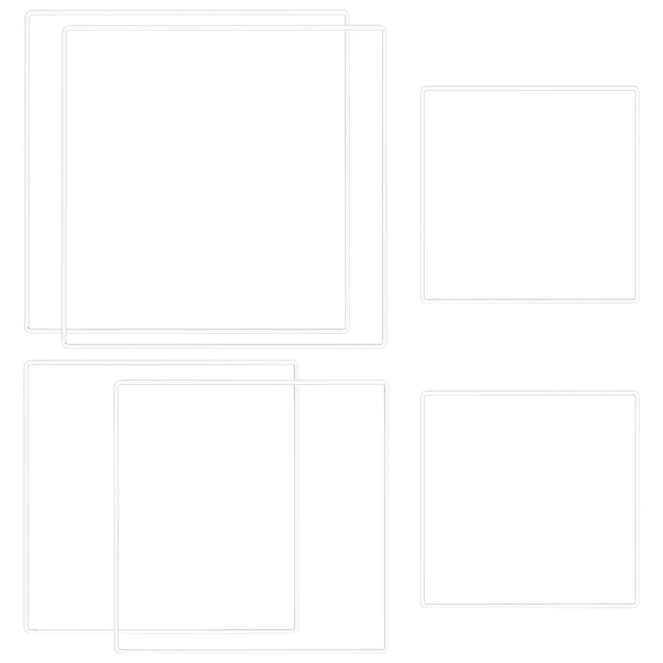 BENECREAT Cadre abat-jour carré fer blanc 6 pcs