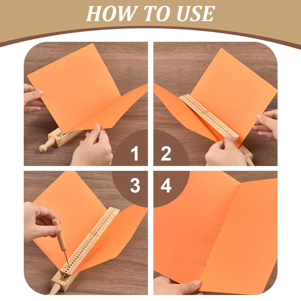 BENECREAT Guide Perçage Livre Bois 290 mm + Alêne