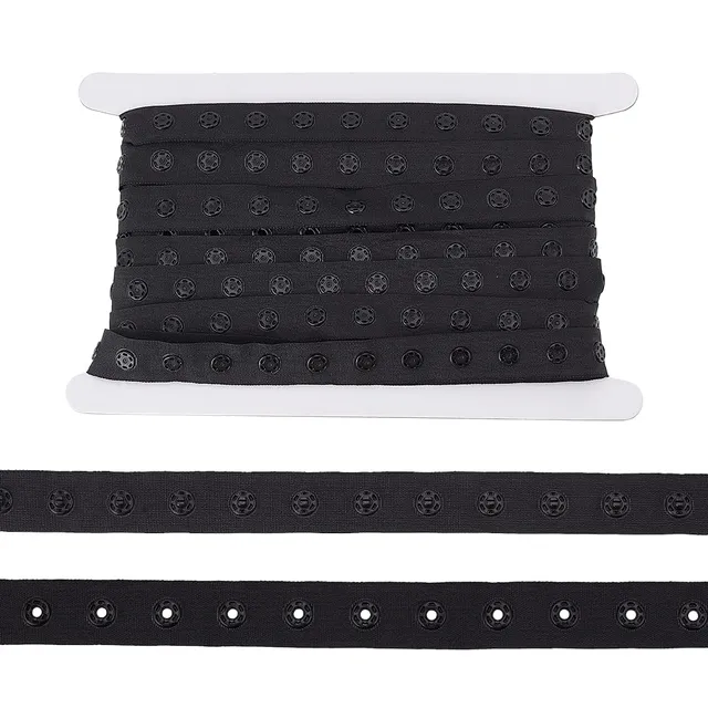 BENECREAT Ruban boutons-pression noir 18mm 4,57m