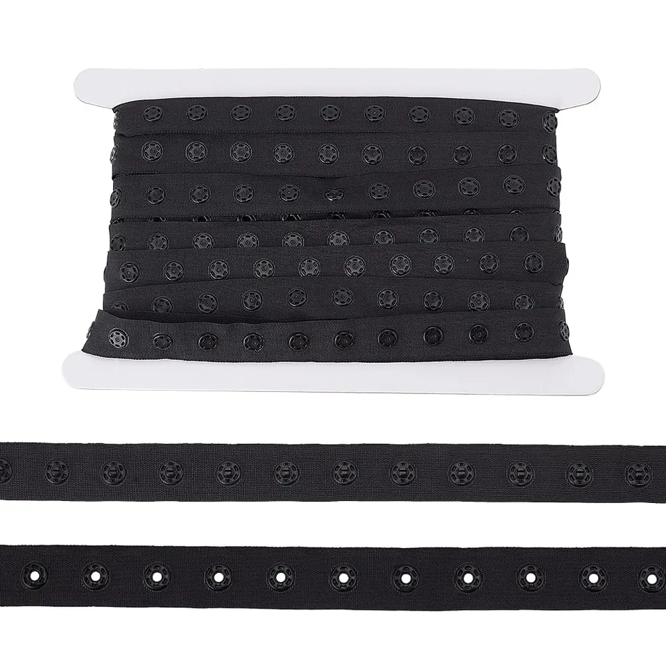 BENECREAT Ruban boutons-pression noir 18mm 4,57m