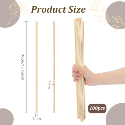BENECREAT tiges bambou cerf-volant 400mm x100 rigide