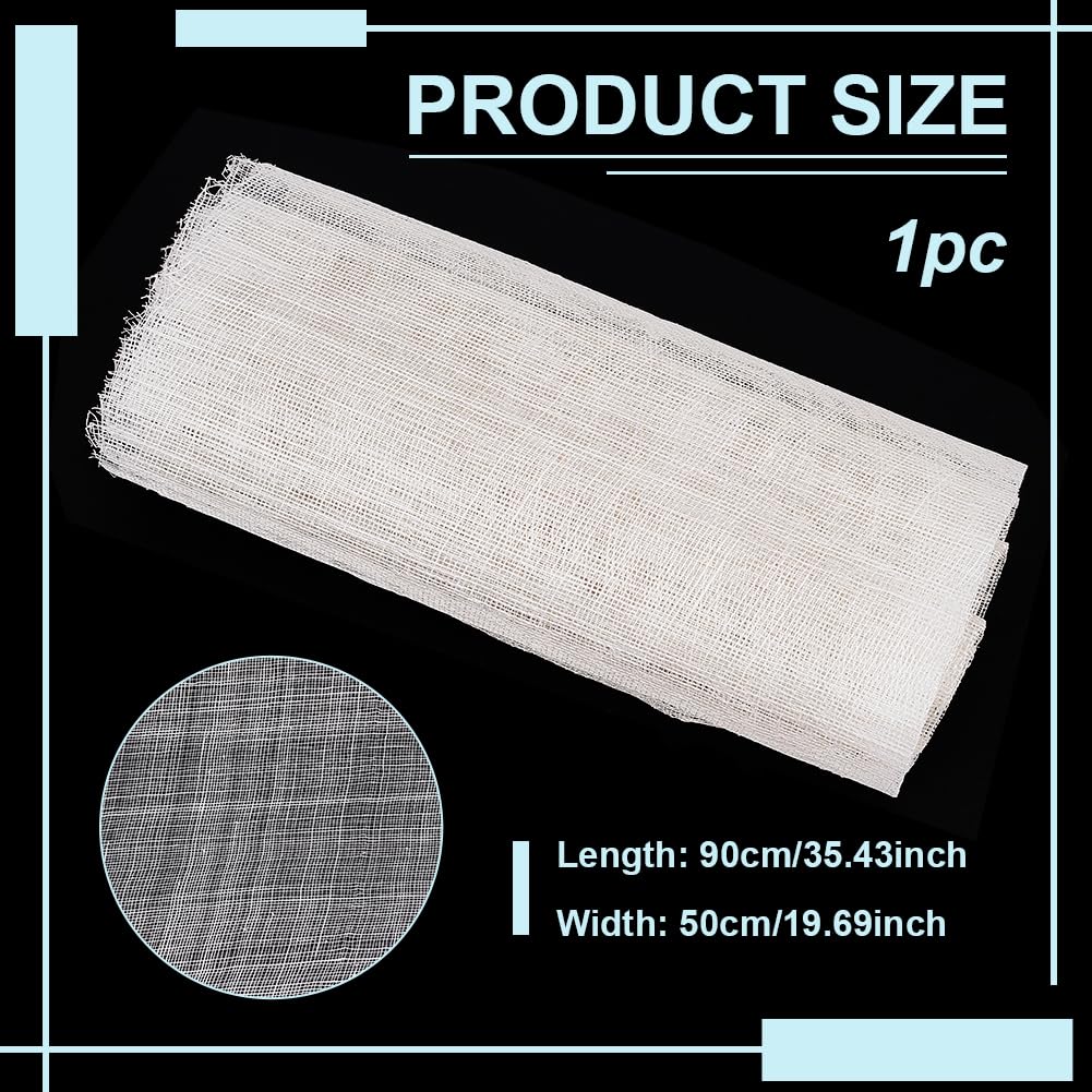 BENECREAT Tissu Maille Lin Sinamay 90x50cm Beige
