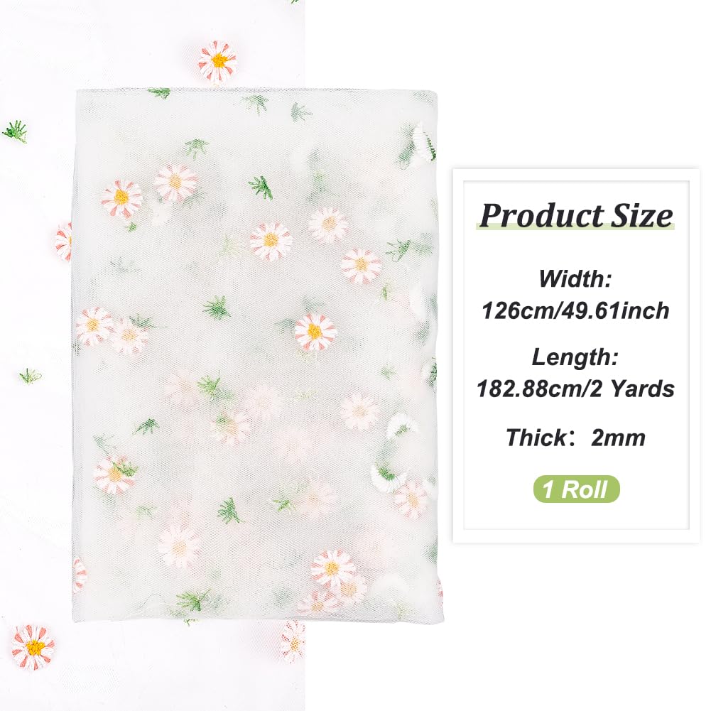 BENECREAT Dentelle Organza Marguerite 126cm 1,8m