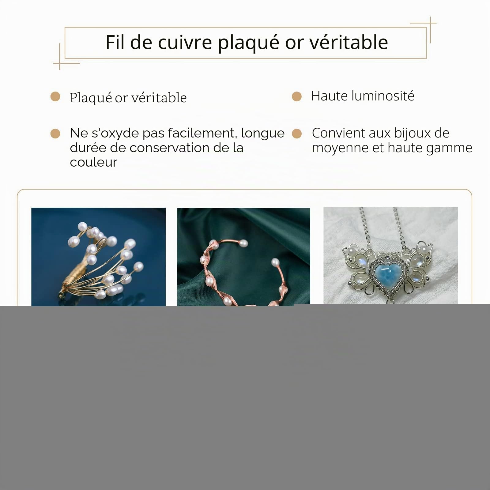 BENECREAT fil cuivre bijoux 0,5 mm 30 m cuivre