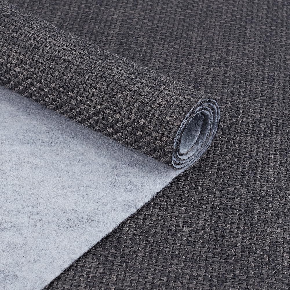 BENECREAT tissu lin polyester bleu 1,45m épais 1mm