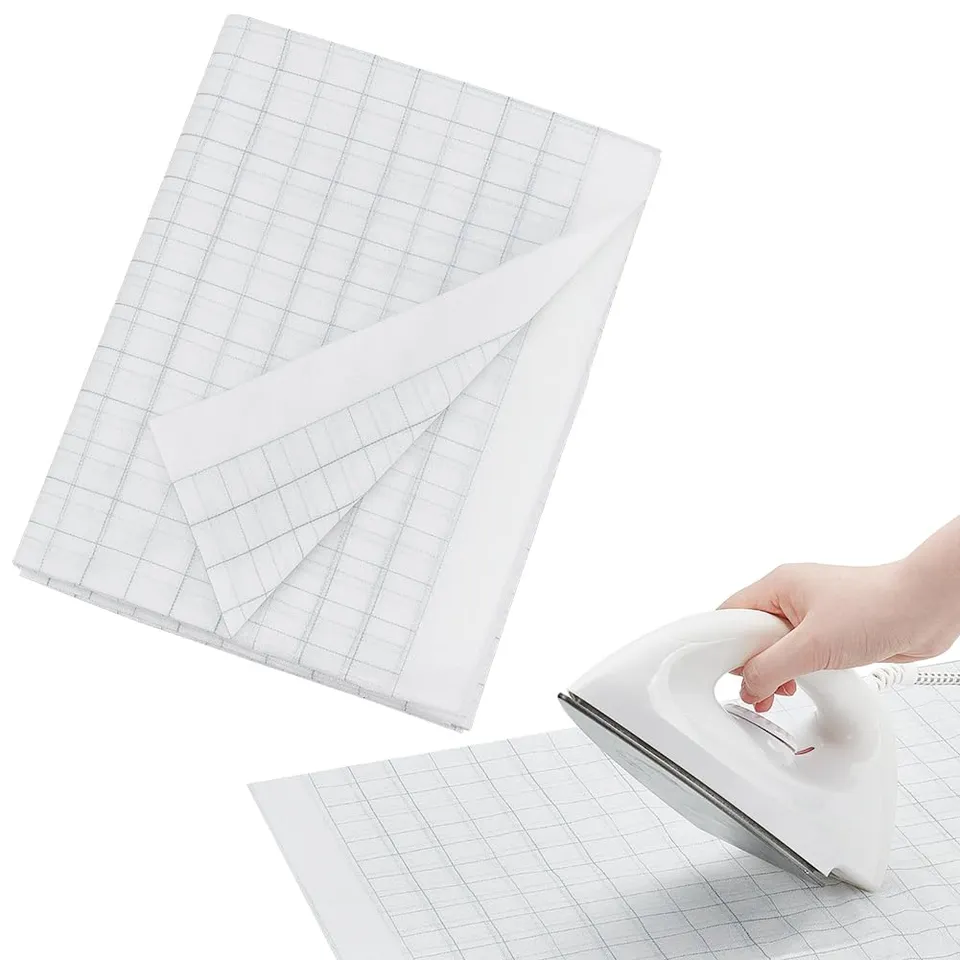 BENECREAT Entoilage Thermocollant Grille 2,5cm 3,7x1,2m Blanc