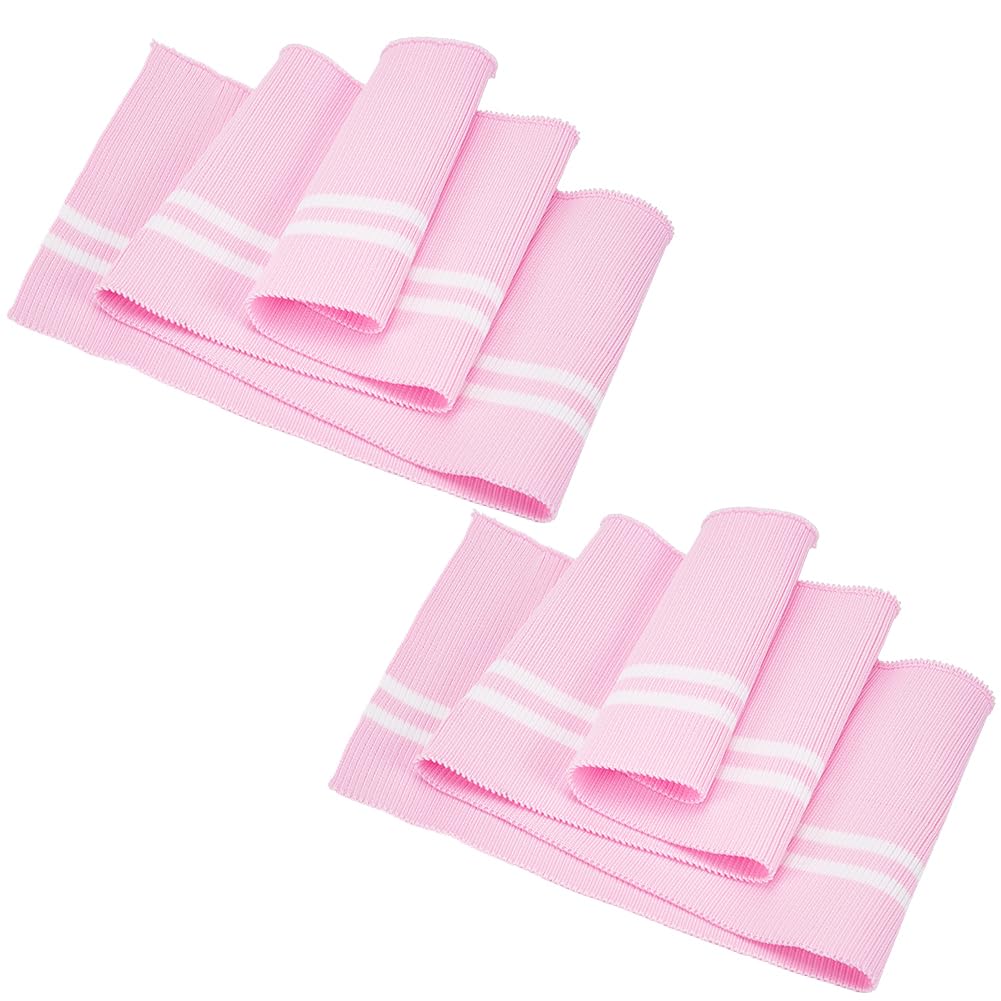 BENECREAT Tissu Jersey Côtelé Gris 79x15,2 cm 2 Pcs