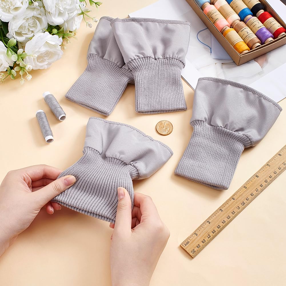 BENECREAT Poignets Côtelés Gris Clair 165x145mm x2 Polyester