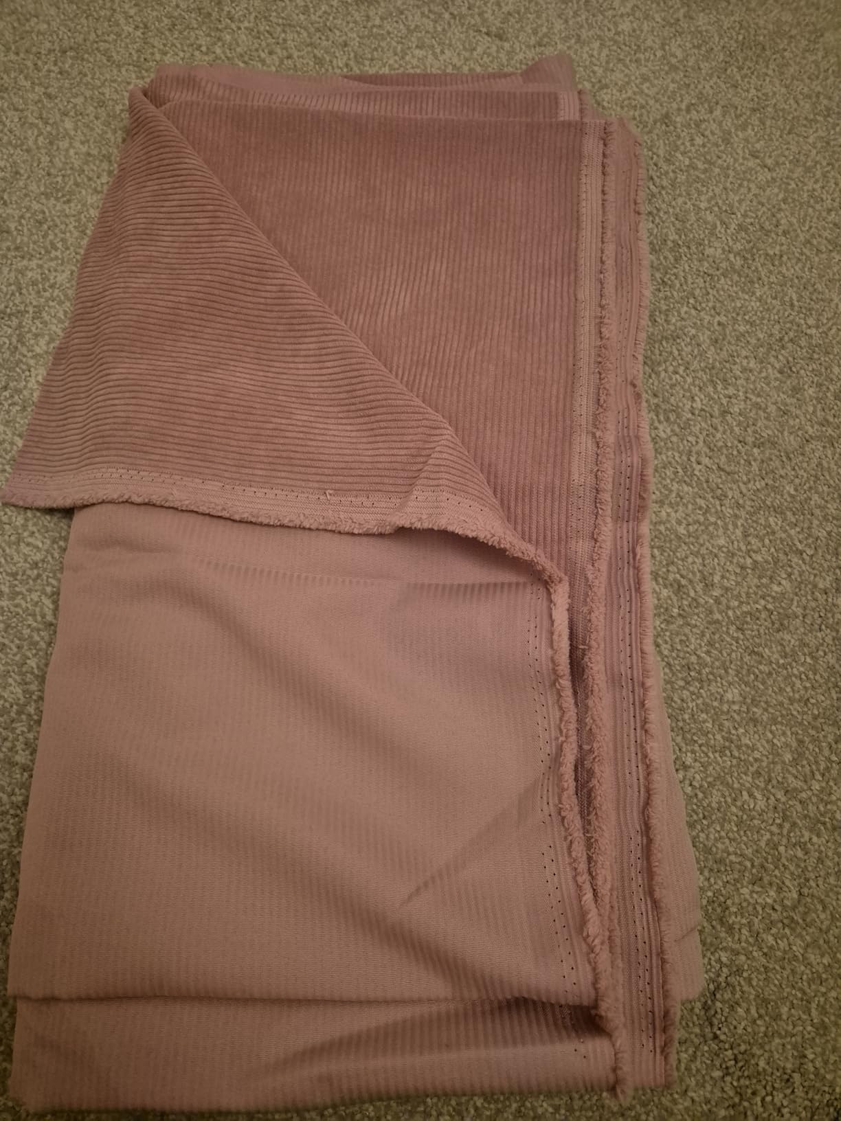BENECREAT Tissu Velours Côtelé Marron Selle 2x1,55 m