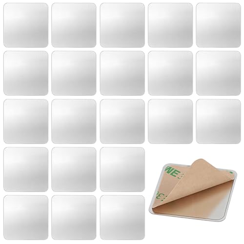 BENECREAT plaques métal adhésives 30x30 mm lot 200 inox