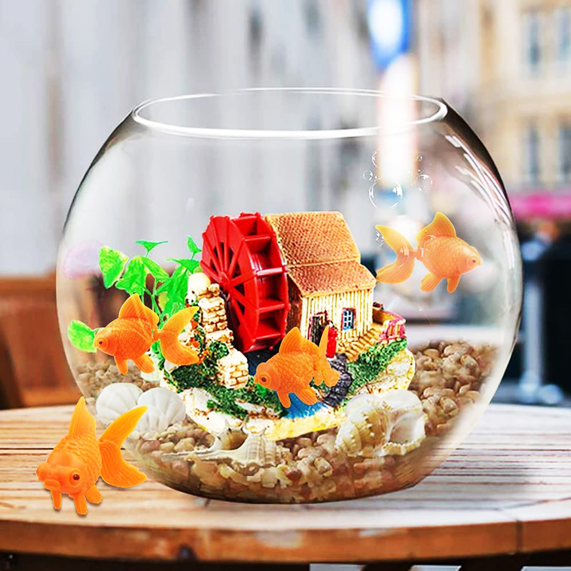 Cayway faux poissons aquarium orange 32 pièces flottants