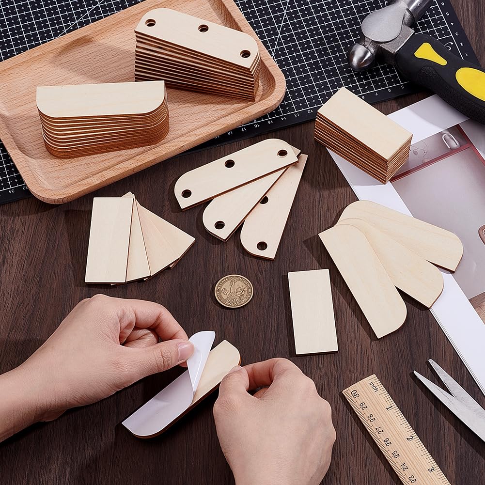 BENECREAT plaques réparation porte bois adhésives 48pcs amande