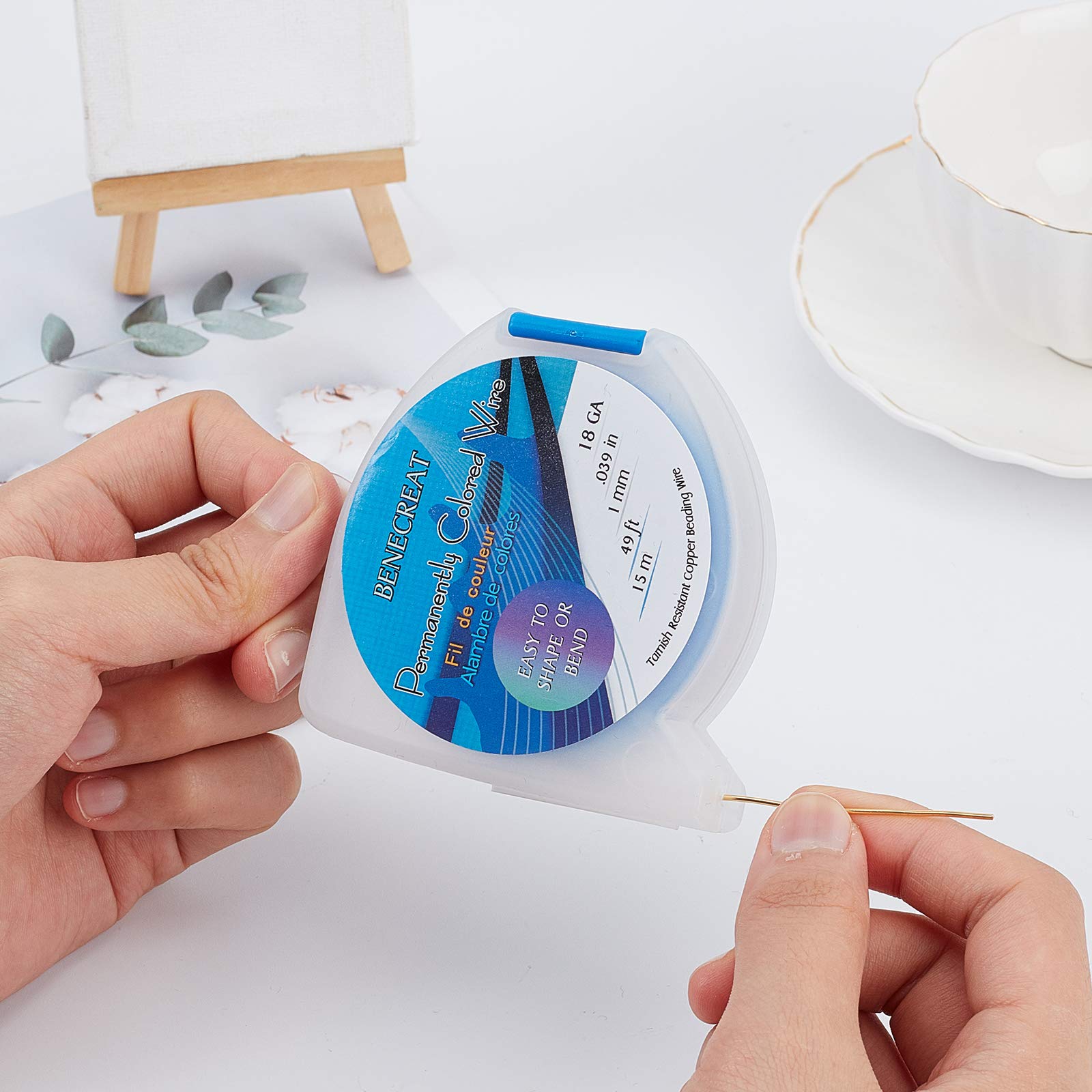 BENECREAT Fil Cuivre 1mm Doré 15m Bijoux Anti-Ternissement