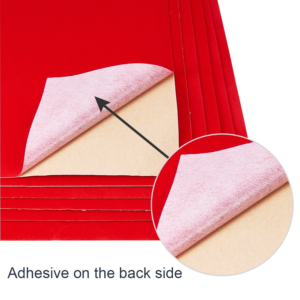 BENECREAT Feuille Feutrine Autocollante Rouge A4 x20 Velours