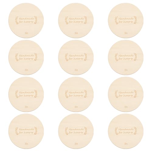 BENECREAT Disques Bois Broderie 76mm Lot 12 Brut