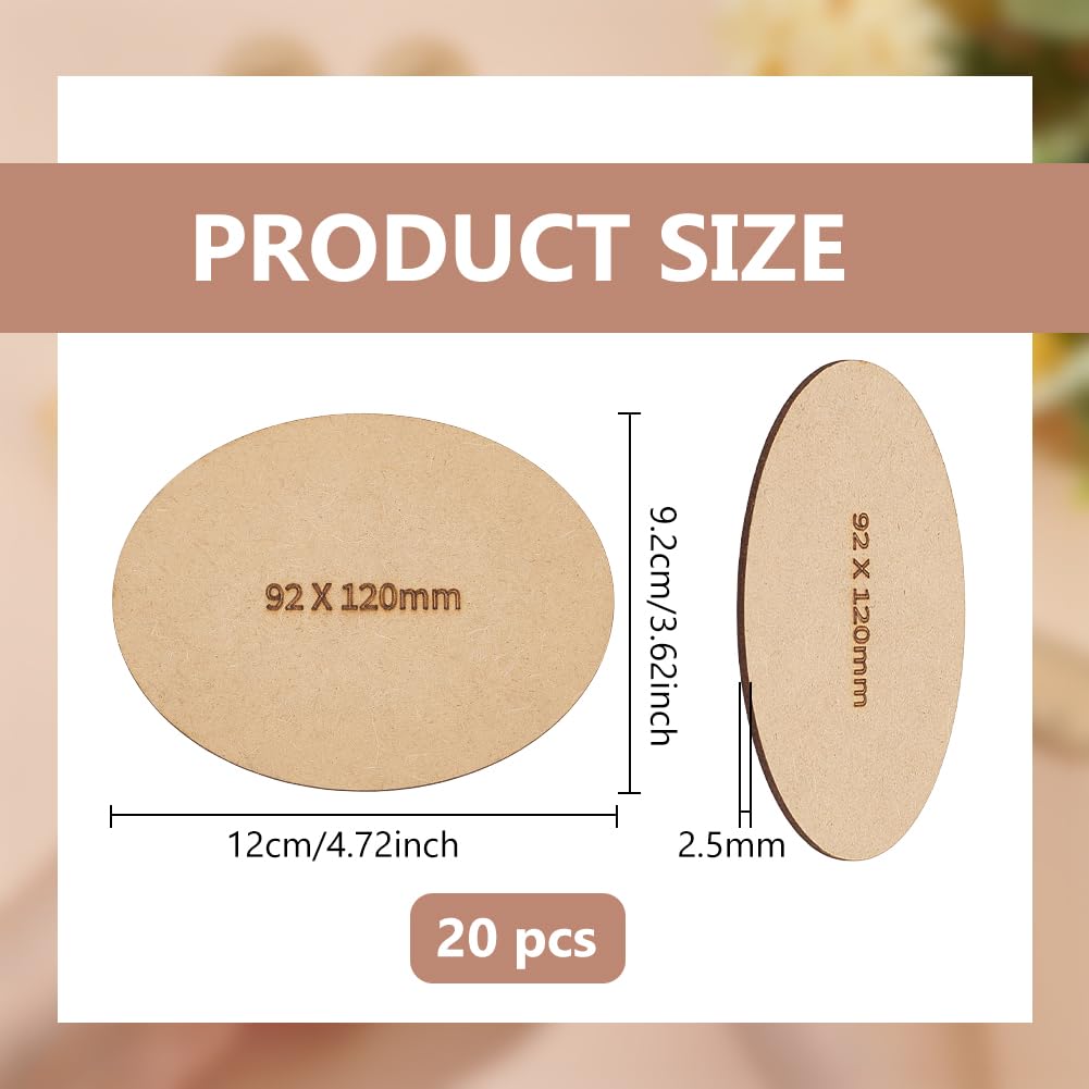BENECREAT planches MDF ovales 120x92mm lot 20 brut